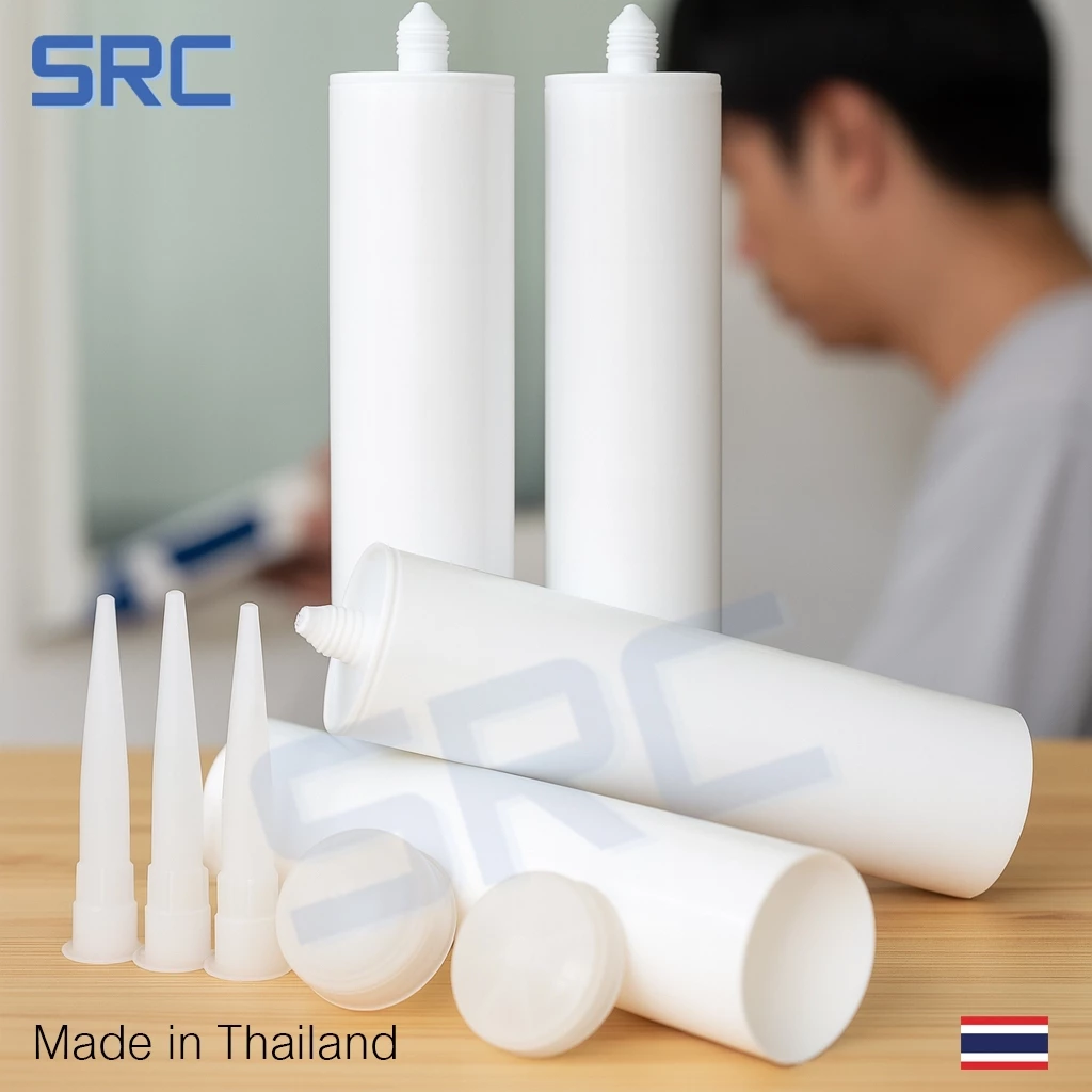 SRC หลอดกาวซิลิโคน [หลอดเปล่า] สำหรับนำไปบรรจุกาวเอง_บรรจุกาวสำหรับงานซ่อมแซม งานอุตสาหกรรม และงานก่อสร้าง_สินค้าไทย