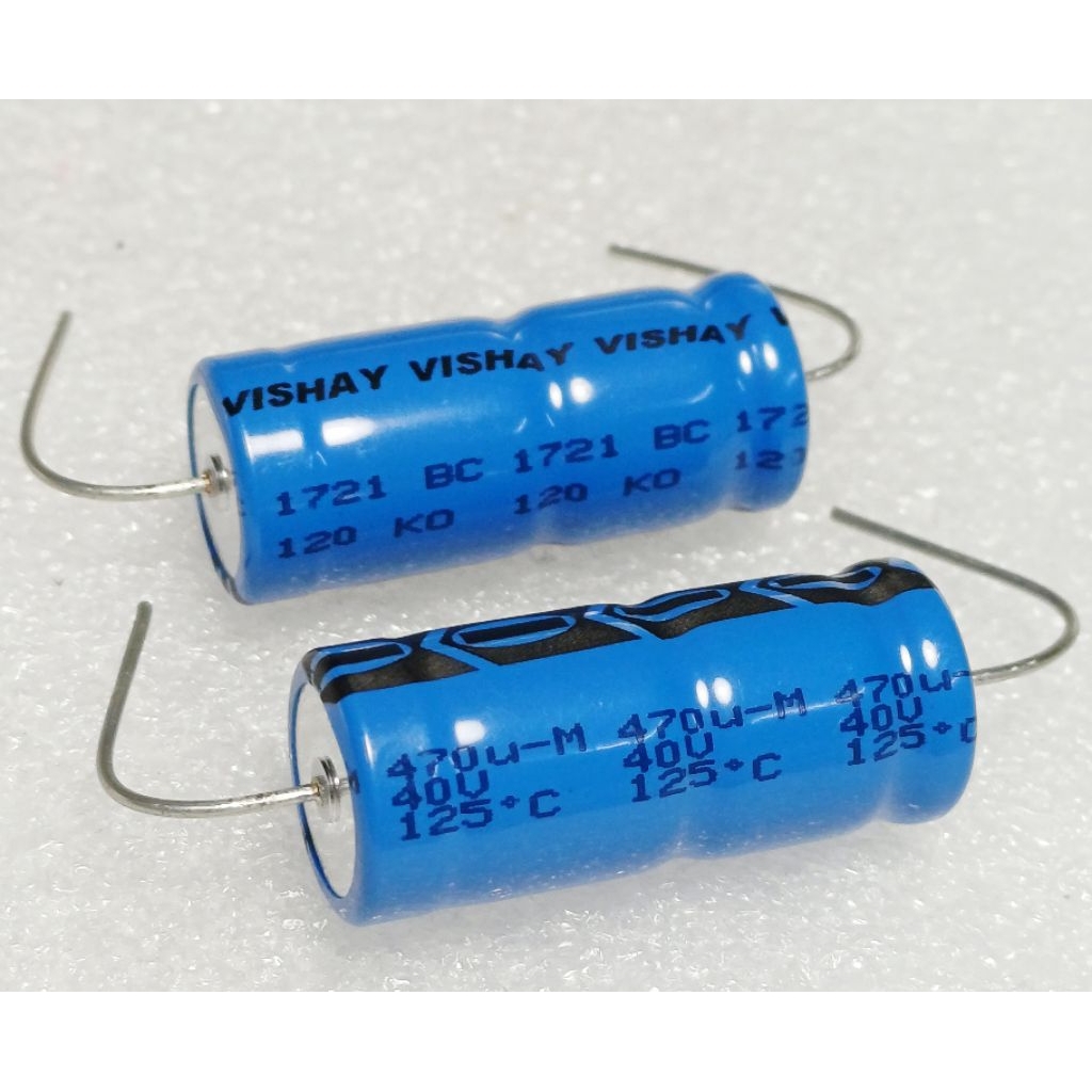 Vishay BC 120 470uf 40v 125° ( หางหนู ) capacitor ตัวเก็บประจุ คาปาซิเตอร์ หางหนู