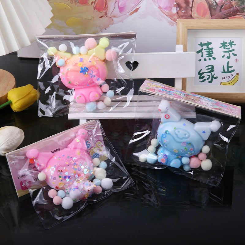 สกุชชี่ ของเล่นบีบ นุ่มนิ่ม pinch family พร้อมเม็ดโฟมและของตกแต่ง เด้งกลับช้า บีบคลายเครียด