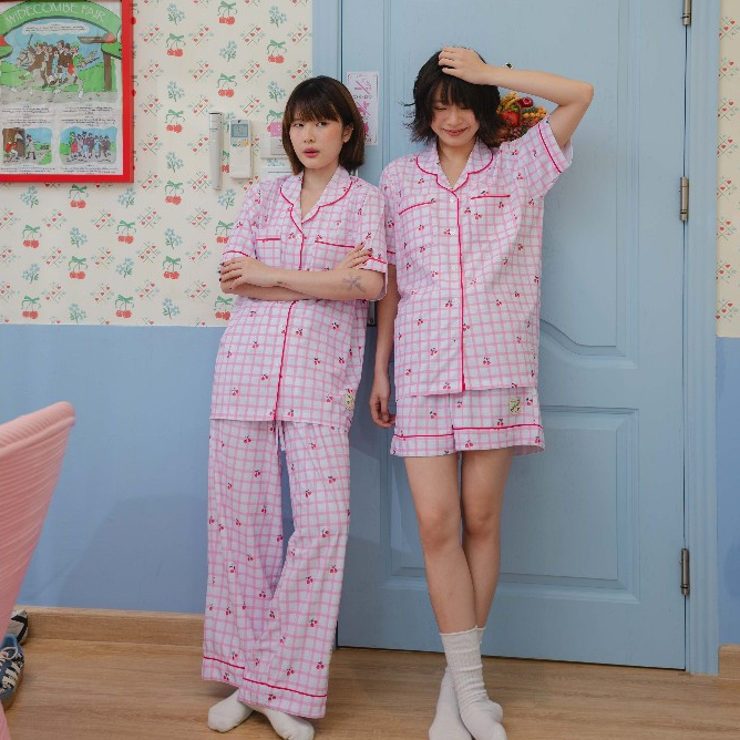 Sleepypie_Cherry pink pajamas set