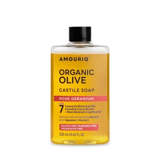 AMOURIQ Organic Olive Castile Soap อมอริค คาสทีลโซพ สบู่เหลวแท้ น้ำมันมะกอกออร์แกนิก ผิวชุ่มชื้น ลดผิวแห้ง