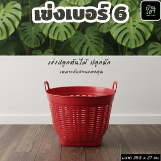 ยกโหล 12 ใบ เข่งพลาสติก เข่งเบอร์ 6 เข่งผลไม้ เข่งปลูกต้นไม้ #เบอร์6