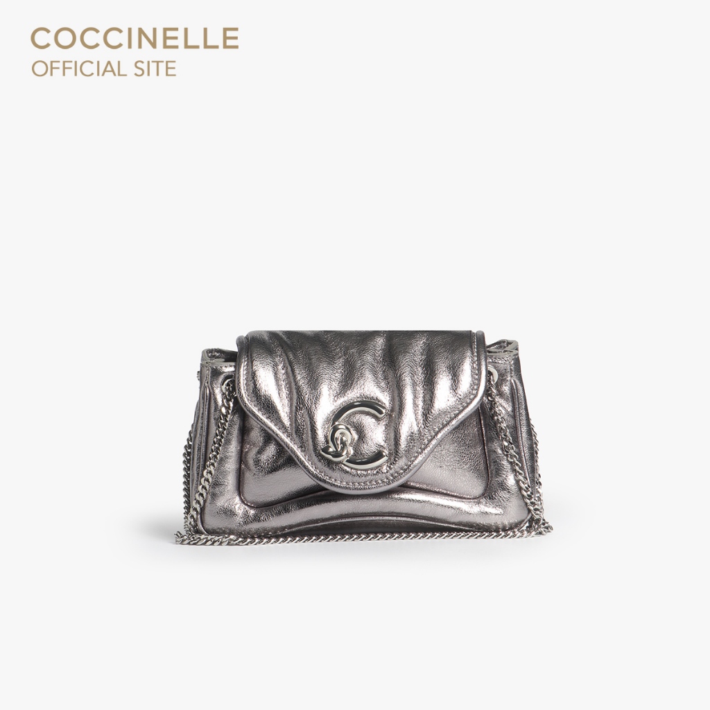 COCCINELLE กระเป๋าสะพายไหล่ผู้หญิง รุ่น C-ME SHOULDER BAG 120201 สี STEEL/STEEL