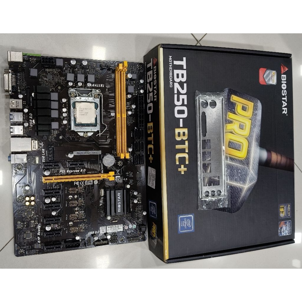 เมนบอร์ด(mainboard) TB250 Gen 6-7 พร้อม CPU intel Gคละรุ่นseries BTC / BTC+ / BTC PRO (socket 1151)