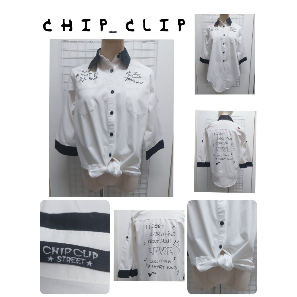 4571. C H I P_ C L I P เสื้อเชิ้ตญีปุ่นมือสอง