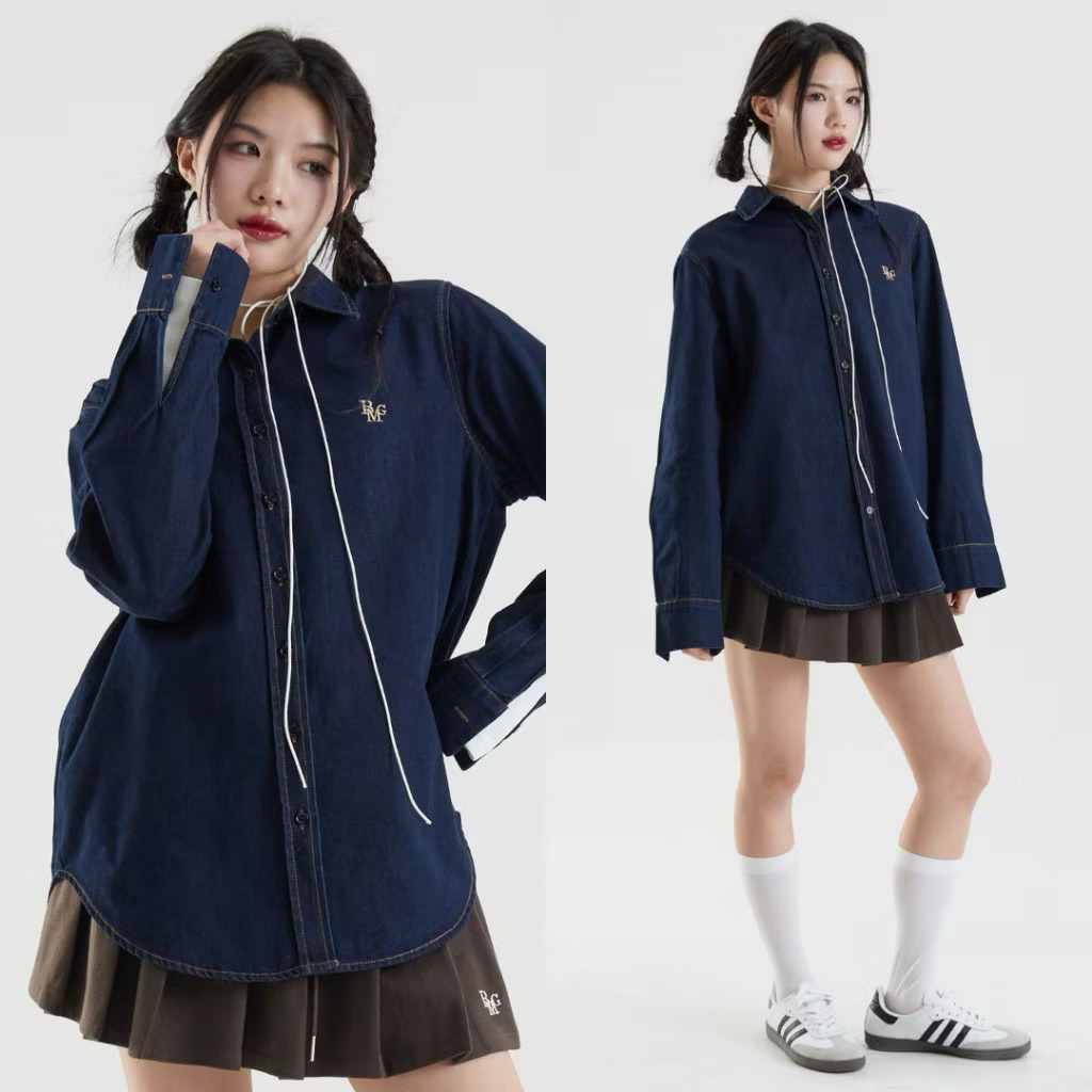 เสื้อยีนส์แบรนด์ Beming รุ่น Denim shirts ไซต์ S ไม่มีตำหนิ