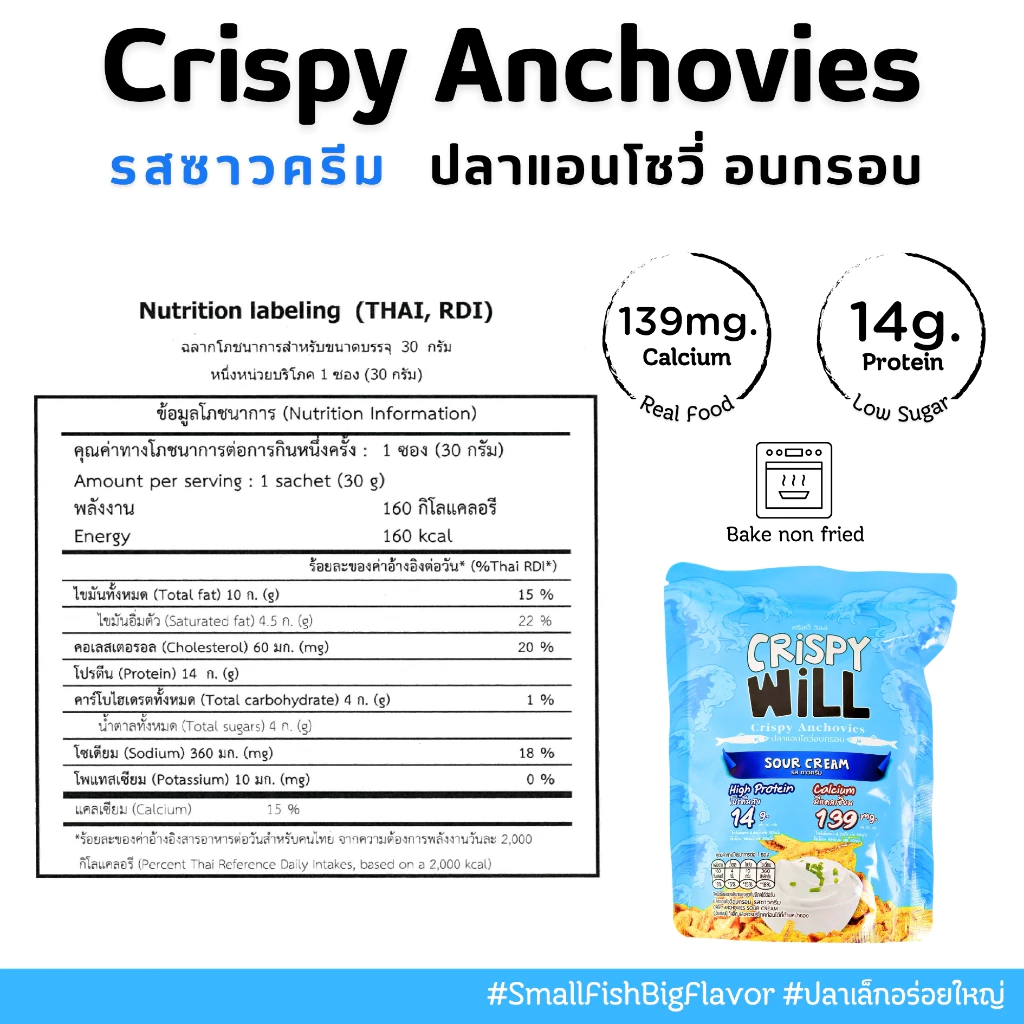 ปลาอบกรอบ รสซาวครีม Crispy Will thumbnail 3