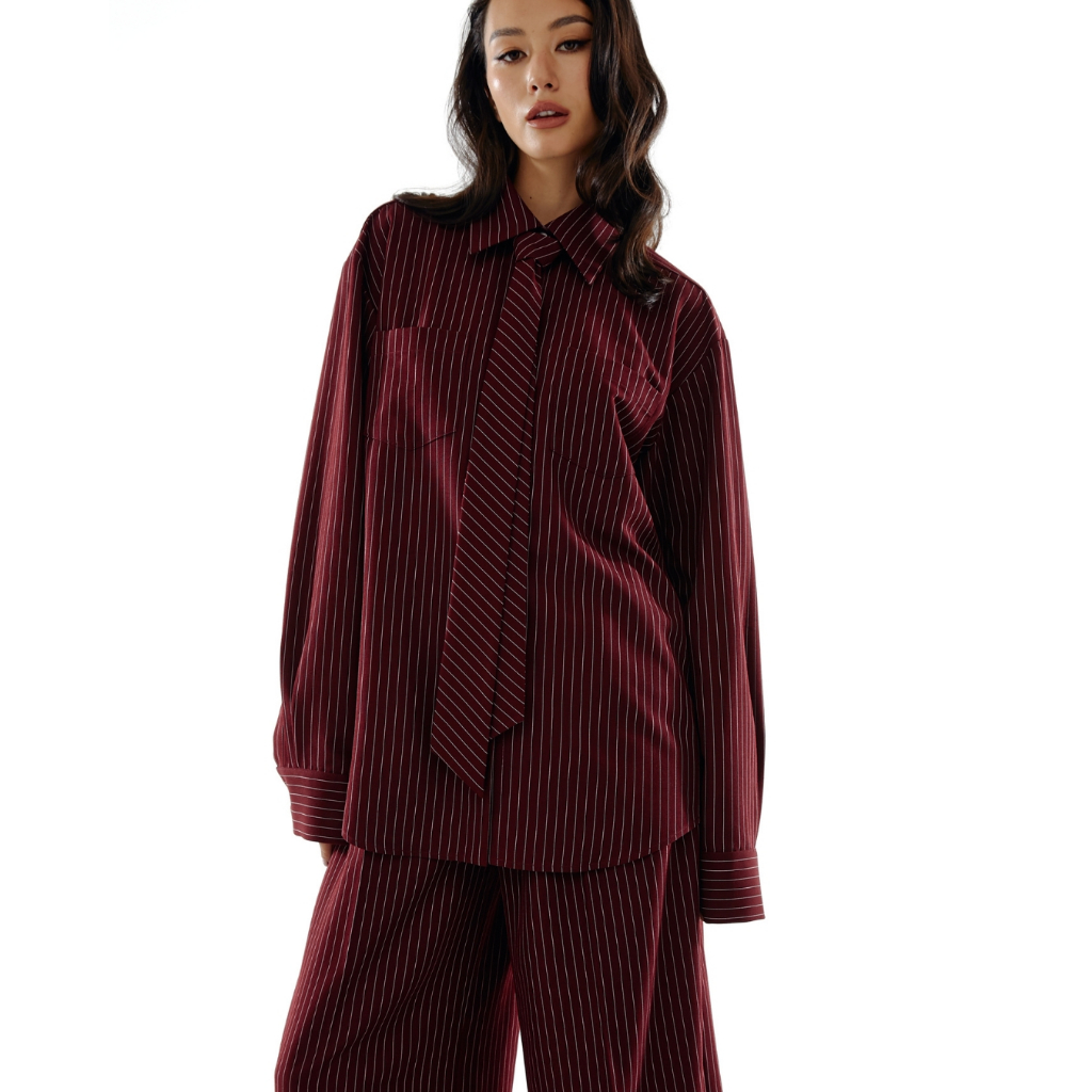 The SRT X16 (TBL298) Striped Shirt with Necktie เสื้อเชิ้ตลายทางพร้อมเนคไท — صورة 5