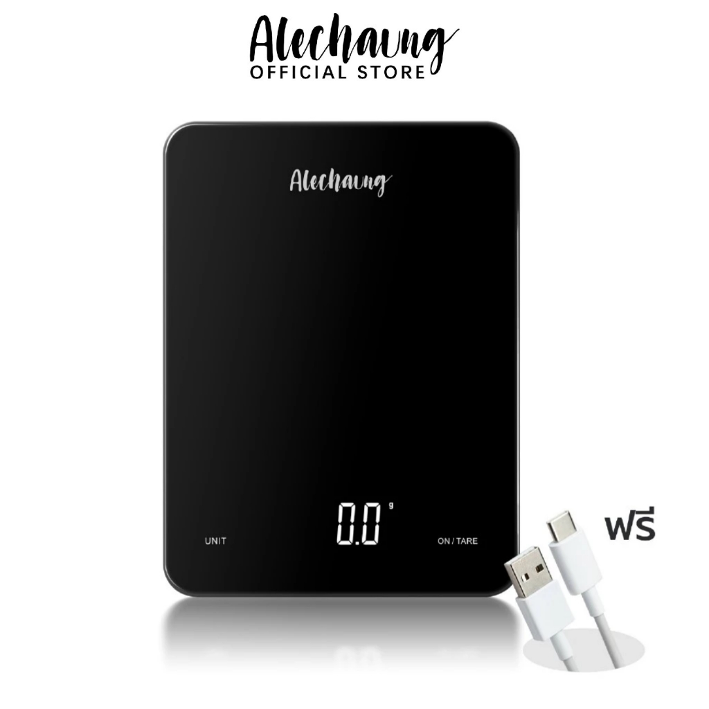 Alechaung ตาชั่งครัว เครื่องชั่งน้ำหนักอาหาร5KG Kitchen scale ตาชั่ง จอแสดงผล LED