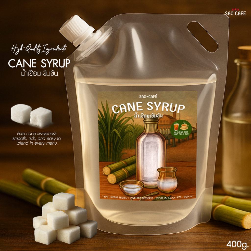 SAO CAFE น้ำเชื่อมเข้มข้น - Cane Syrup 800 ml