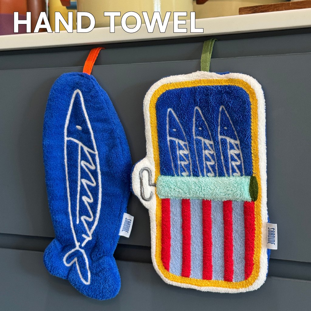 Sardine - ผ้าเช็ดมือ Hand Towel ลายปลา SARDINE ขนาด 15x30 นิ้ว