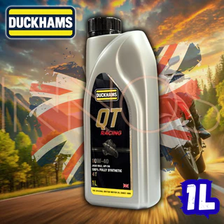 น้ำมันเครื่อง รถมอเตอร์ไซค์ DUCKHAMS QT Racing 4T 10W-40 ขนาด 1 ลิตร น้ำมันเครื่องสังเคราะห์แท้ 100%