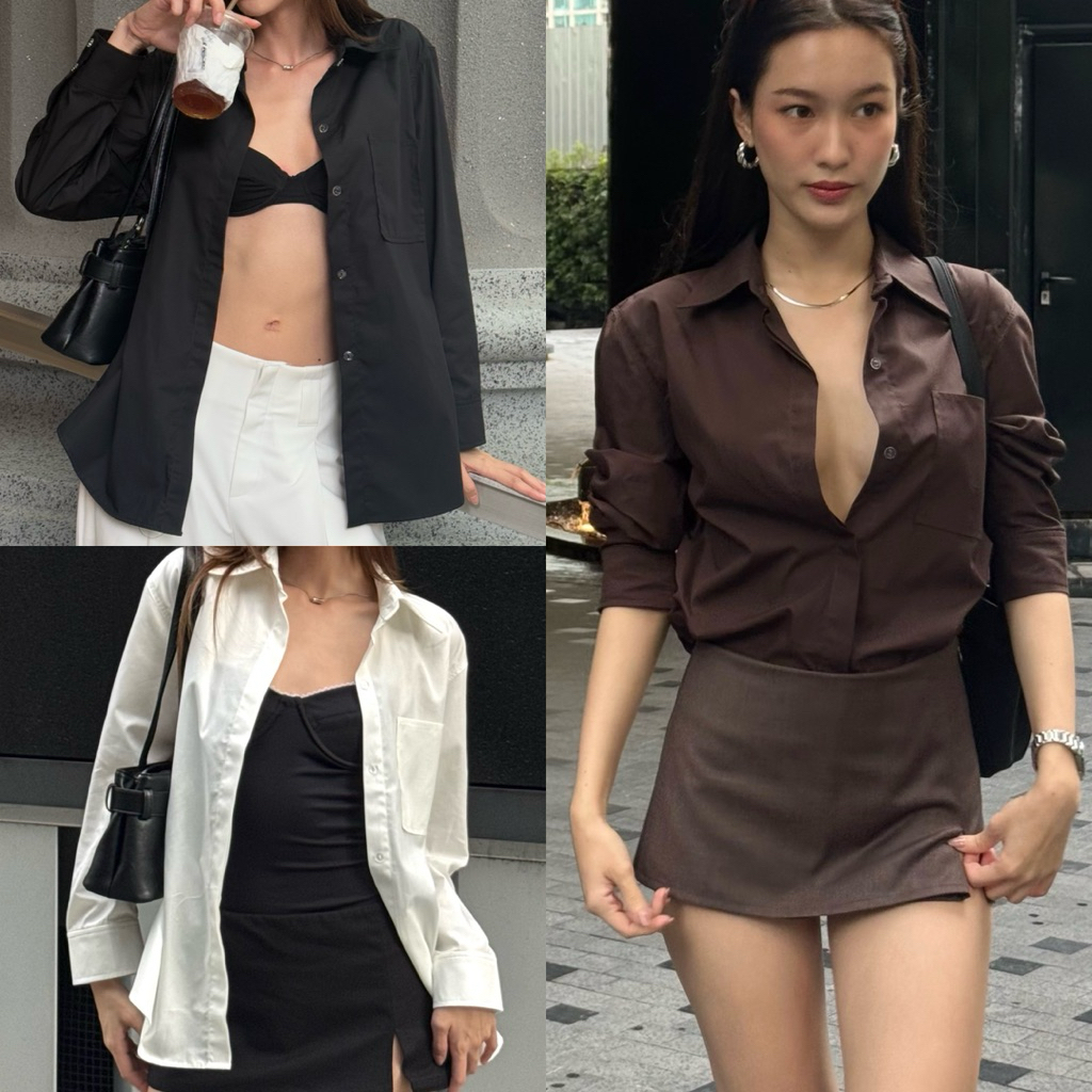 -Iris shirt- Fabric cotton 100% *นางแบบใส่size m*