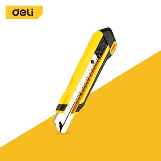 Deli คัตเตอร์ตัดกระดาษ คัตเตอร์พกพา 25mm พกพาง่าย อุปกรณ์สำนักงาน แข็งแรง มีดโลหะผสมเหล็ก Cutter