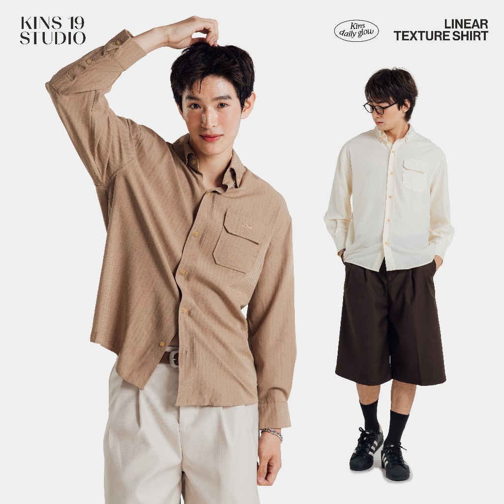 KINS 19 STUDIO |  CLASSIC STRIPED OVERSIZE  SHIRT เสื้อเชิ้ตคินส์ [KN138]