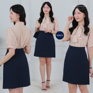 กระโปรงทำงานแฟชั่น ทรงเอ ยาว19'' Lilac Skirt (เหมาะกับคนมีสะโพก)