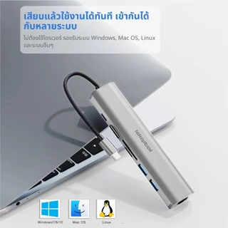Idigital Type C HUB Adapter, ฮับ USB C, USB 3.0, HDMI 4K, 1000Mbps RJ45, PD100W, SD TF, สำหรับแล็ปท็อป, Macbook