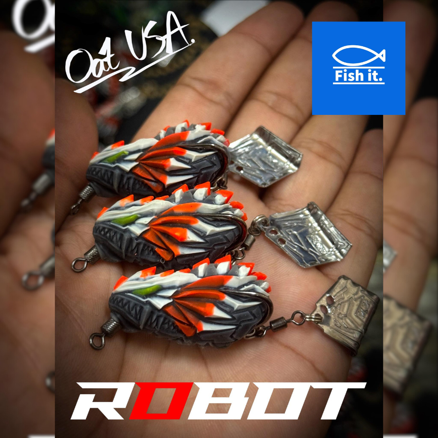 Oat USA ROBOT เหยื่อปลอมกบยางโรบอท เหยื่อปลอมกบยางผิวน้า ใช้ตกปลาล่าเหยื่อ