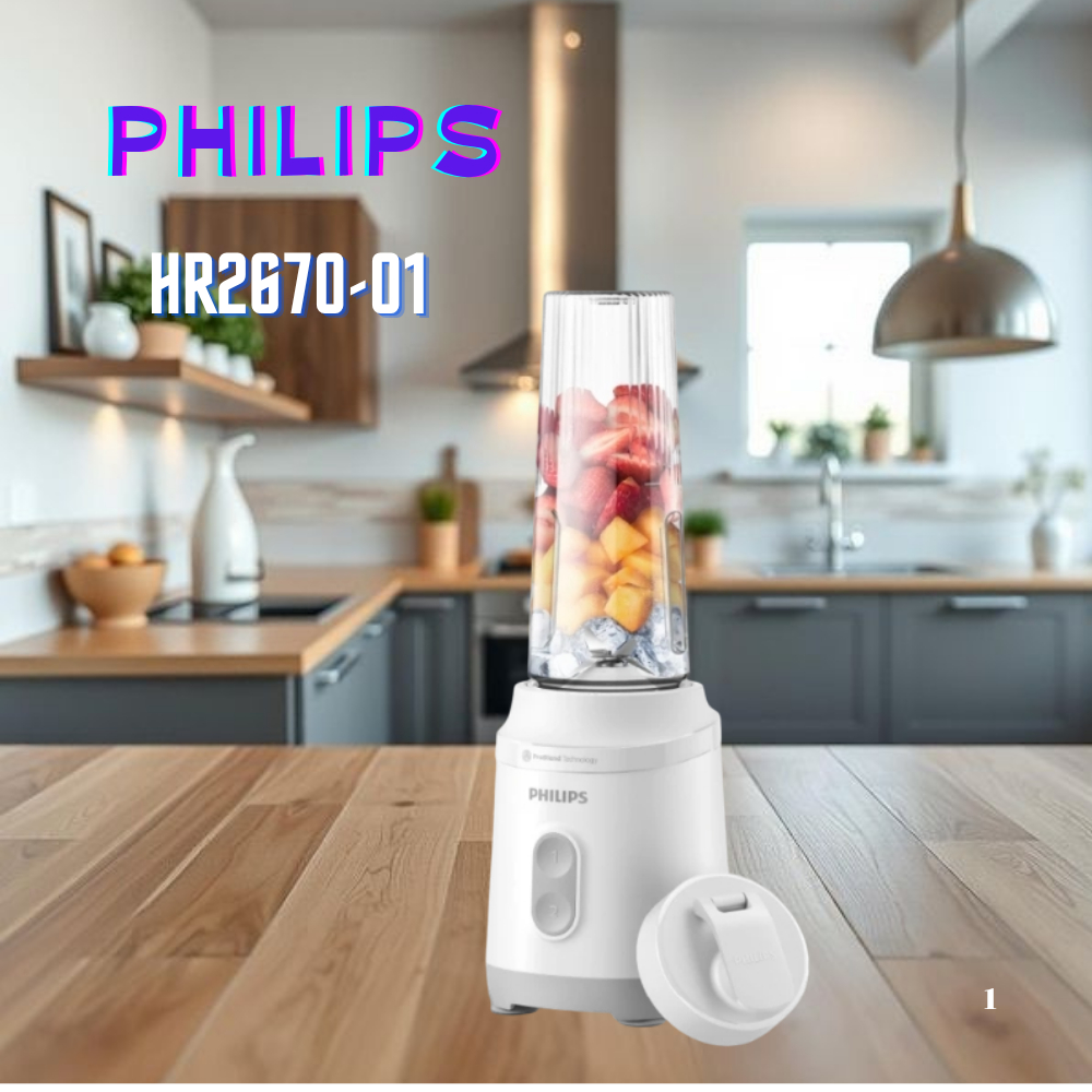 Philips Blender เครื่องปั่นพร้อมแก้วพกพาฟิลิปส์ Blend and Go HR2670/01
