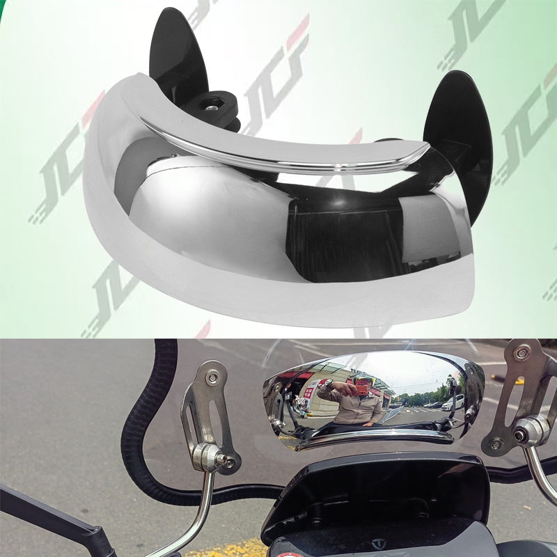 กระจกส่องหลัง แบบโค้ง ติดตำแหน่งหลังชิวหน้ารถมอเตอร์ไซค์ เสริมความปลอดภัย มองเห็นมุมอัพสายตาได้ดียิ่งขึ้น - รูปที่ 2