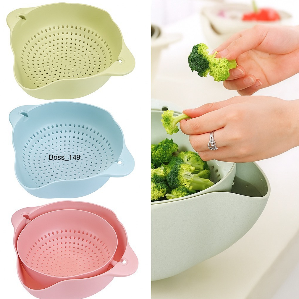 ตะกร้าล้างผัก และผลไม้ มีตะแกรงระบายน้ำ#C044