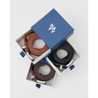 NB02 -Navy Suede Belt เข็มขัดหนังกลับ