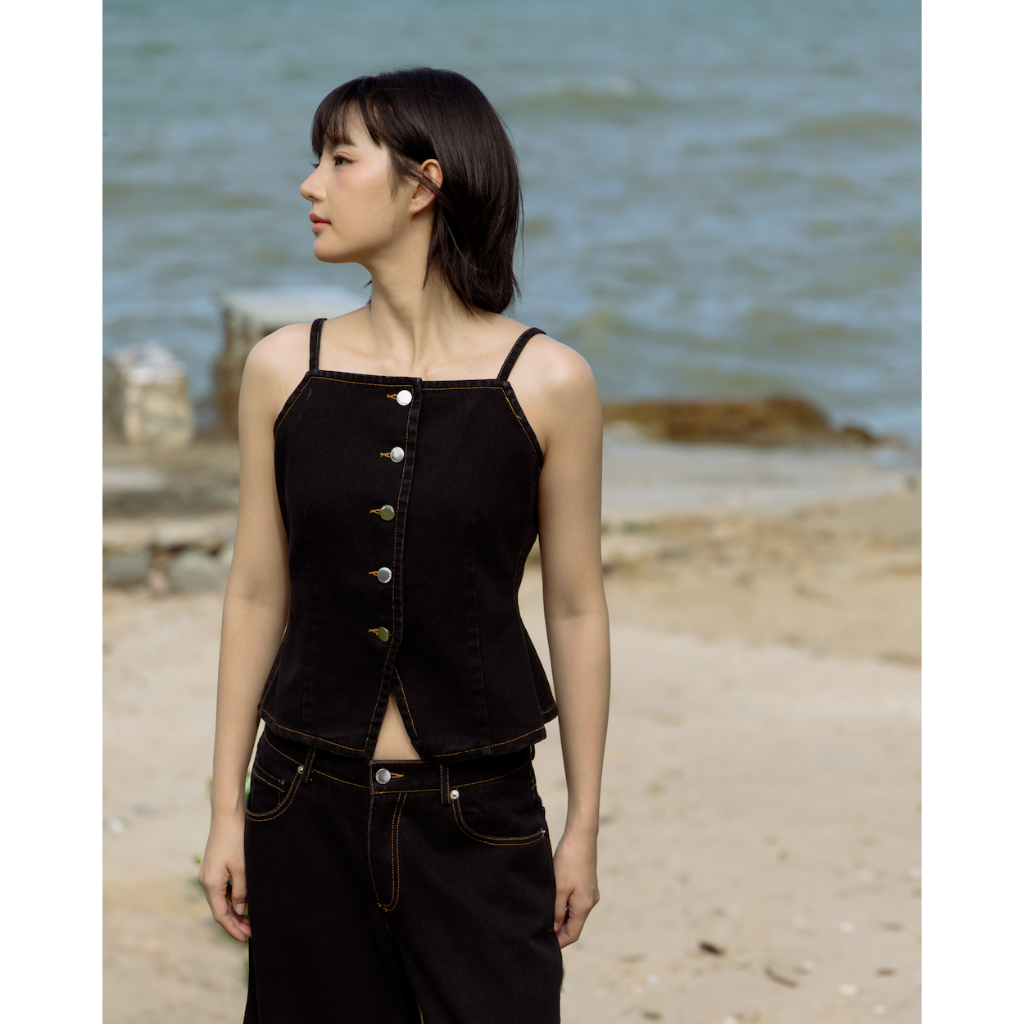 avo เสื้อสายเดี่ยวผ้ายีนส์ bloom Blouse