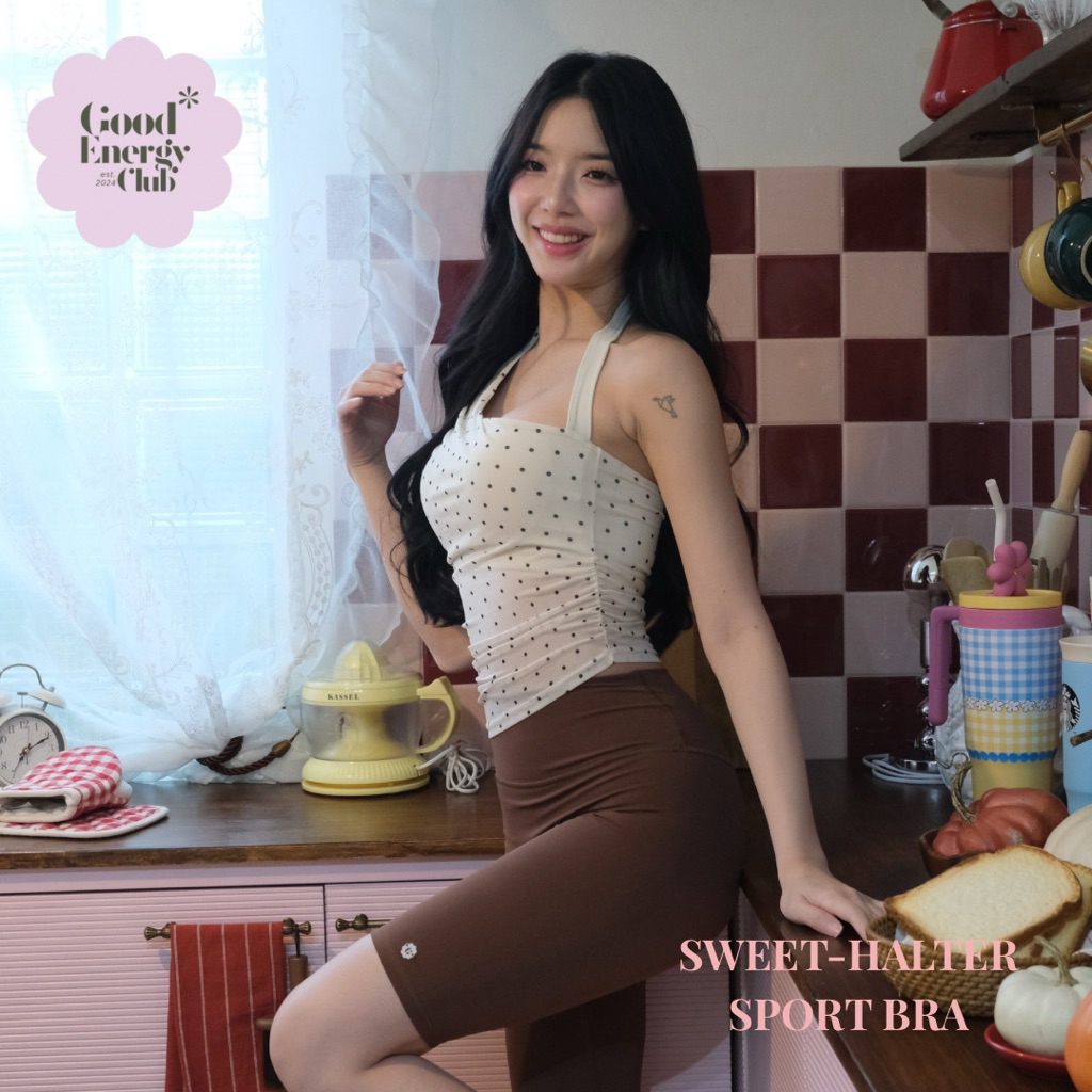 GOOD ENERGY CLUB - SWEET HALTER SPORT BRA[0367] สปอร์ตบราผู้หญิง ดีเทลคล้องคอ (11E-11H)
