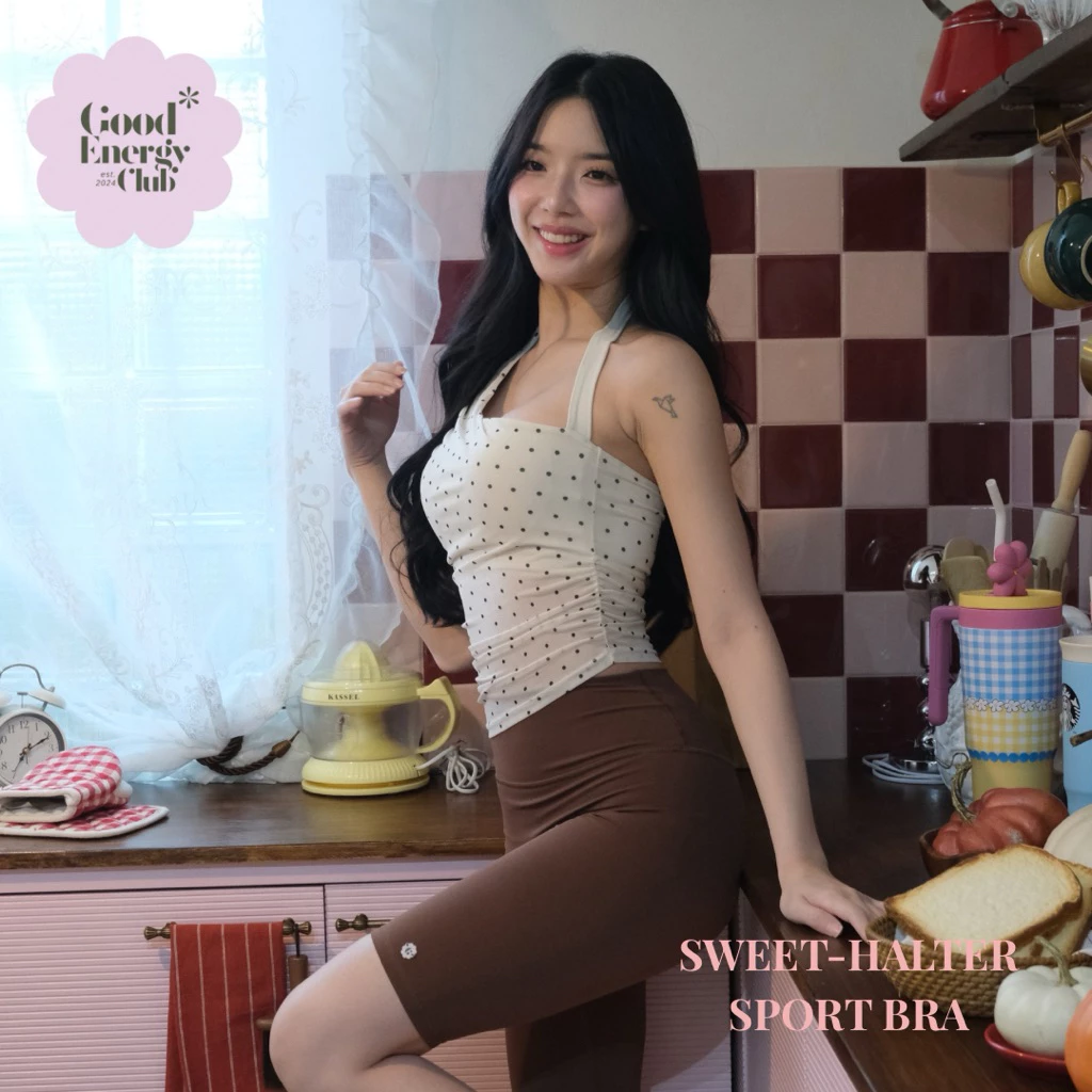 GOOD ENERGY CLUB - SWEET HALTER SPORT BRA[0367] สปอร์ตบราผู้หญิง ดีเทลคล้องคอ (11E-11H)