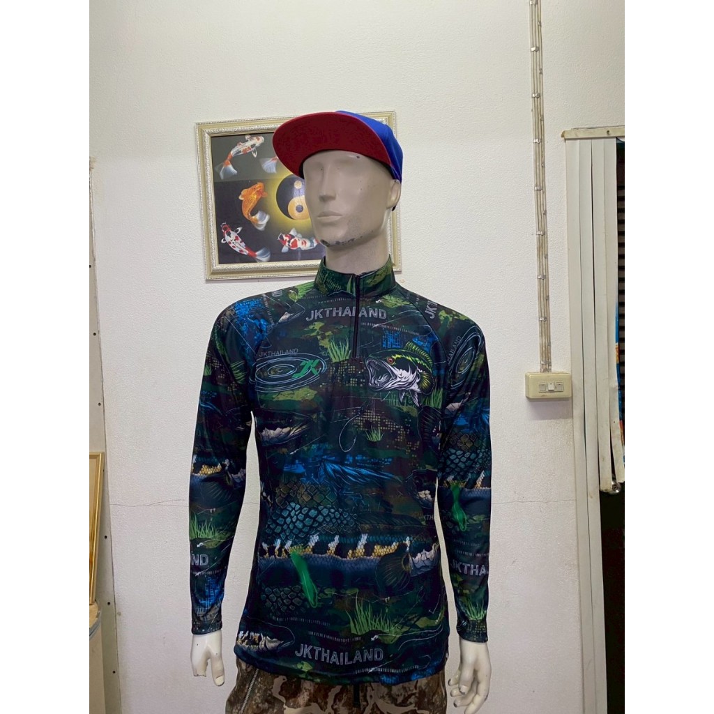 ลาย PREDATOR V2 พราง แบบฮูด คอตั้ง เสื้อตกปลาแขนยาว JK Thailand กันยูวี ป้องกันรังสี UV 80% แห้งเร็ว ราคา ถูกที่สุด ดีลบีเคเค แกลเลอรีภาพที่ 5