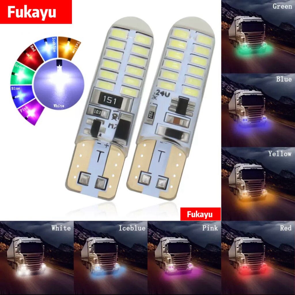 New พร้อมส่ง (1ชิ้น)ไฟหรี่ LED ไฟหรี่รถกระพริบ 2 สเต็ป กำลังไฟ 24V ติดตั้งกับรถจับโบ้ใหญ่ รถ10ล้อ มีให้เลือก 7 สี car
