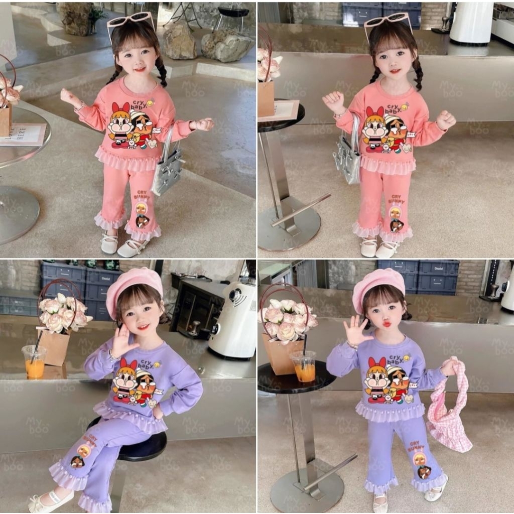 ชุดเซ็ทเด็กผู้หญิง 2ชิ้น เบบี้ทรีงานสวยน่ารัก