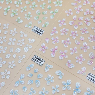 สติกเกอร์ลายดอกชบา5Dติดเล็บ ตกแต่งหน้าเล็บ ติดของอเนกประสงค์ สินค้าพร้อมส่ง