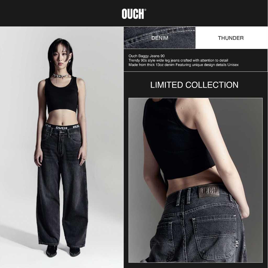 [Ouch] Thunder Baggy Limited Collection ขายาวด้ายขาว