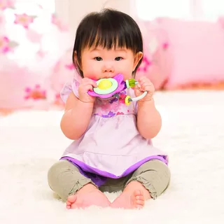 Infantino : Spin & Rattle Teether - ของเล่นเสริมพัฒนาการ ยางกัด ดอกไม้