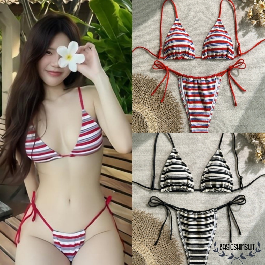 🧡Basic swimsuit💛 บิกินี่ทูพีซ ชุดว่ายน้ำผู้หญิง แบบใหม่ สองสี เนื้อผ้าใส่สบาย สไตล์ยุโรปและอเมริกัน