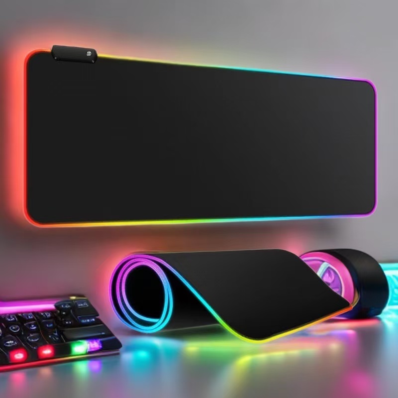 แผ่นรองเมาส์มีไฟ RGB Gaming Mouse Pad แผ่นรองเม้าส์สำหรับเล่นเกมส์ 80cm×30cm Mousepads with Lights 7colors