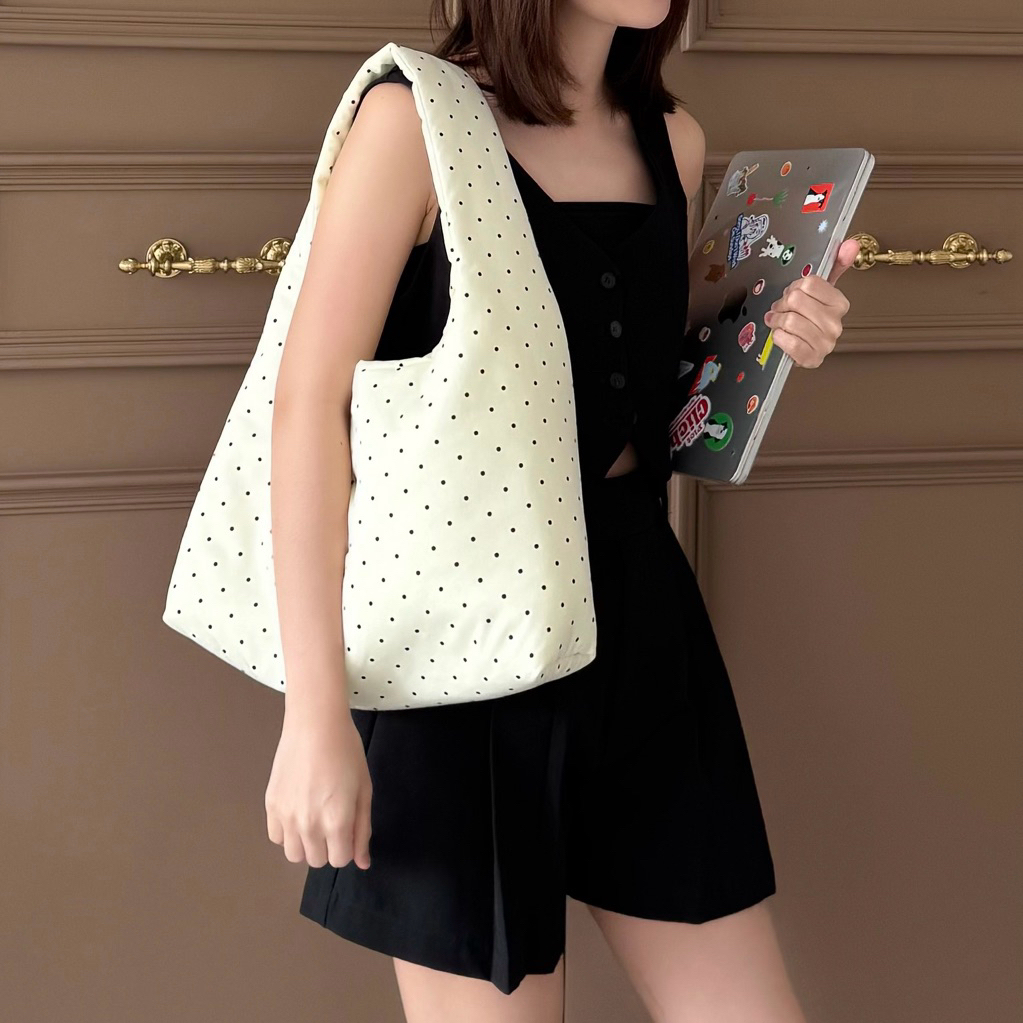 Himawari Baggu Candy Polka Dot Butter Bag