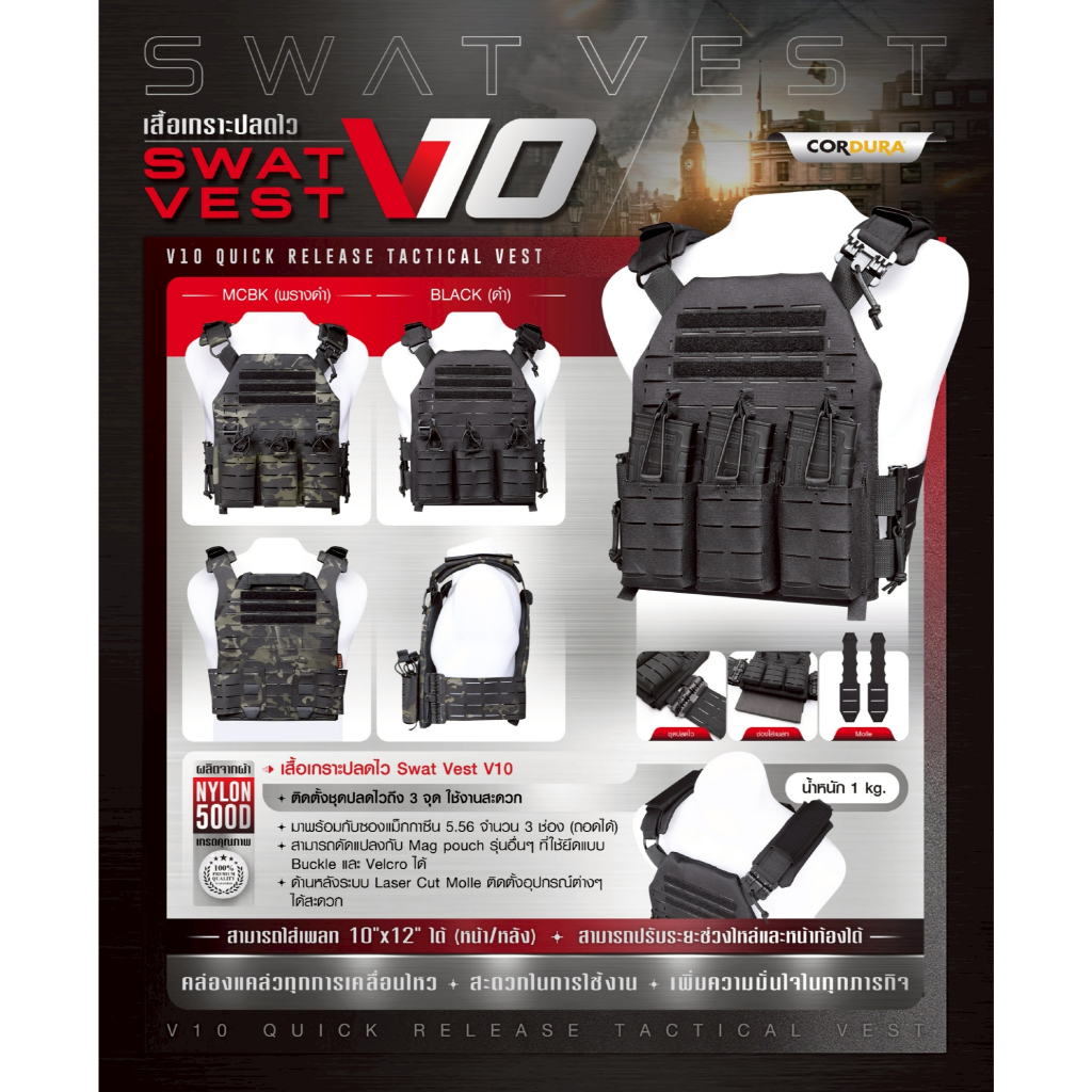 เสื้อเกราะปลดไว Swat Vest V10