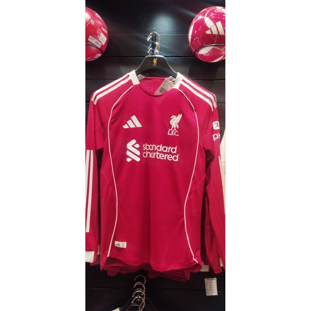 เสื้อฟุตบอล ลิเวอร์พูล แขนยาว เกรด Player Adidas Liverpool Home 2025/26 ของแท้ มือ1 ป้ายไทย