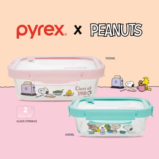 Pyrex ชุดกล่องถนอมอาหารพร้อมฝา 2 ขนาด Snoopy Brunch 2 ชิ้น/P-PX-RT640/1050-SPBR