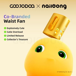 GOOJODOQ GFS011 x Nailoong Clip-On Waist Fan 11m/s Wind 9H Runtime 360° Adjustable for Work and Outdoor