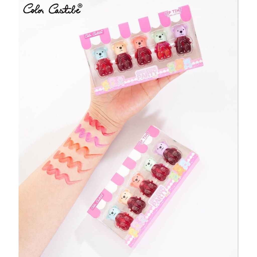 เซตลิปติ้นน้องหมี 1เซต ได้5แท่ง สีสวยติดทน