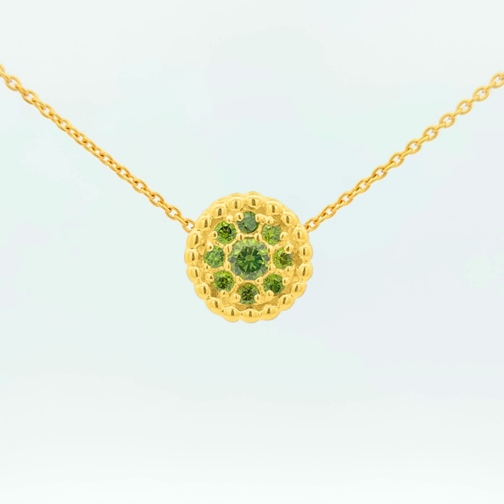 OWNORY สร้อยคอเงิน 925 ชุบทอง พร้อมชาร์มดีไซน์  Peaceful Olive