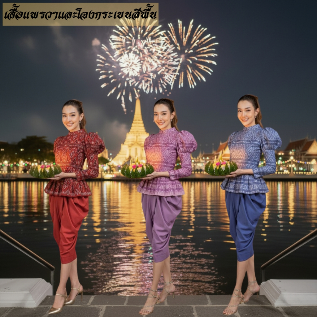 ชุดแฟนซี ผีไทย ฮาโลวีน ผีเจ้านาง ชุดลอยกระทง