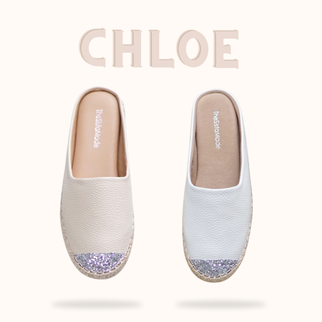 Chloe   โคลเอ้ ปรับซับในใหม่ รองเท้าเปิดส้น หัวกากเพชร  วัดเท้าเทียบไซส์ด้วยน้าา