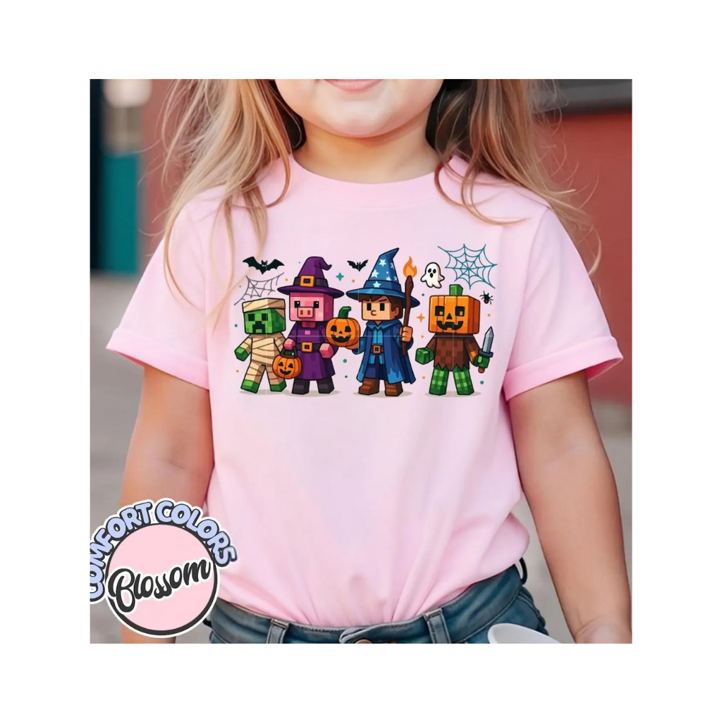 Gamer Halloween T-shirt, Gamer Halloween Gift, Spooky Kids T-Shirt, Boys Halloween Tee, Pixel Game H