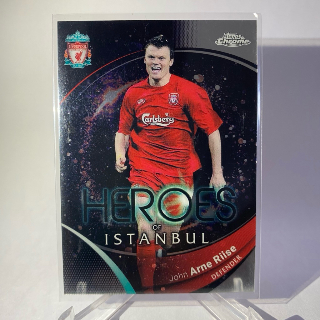 การ์ดนักฟุตบอลสำหรับสะสม JOHN ARNE RIISE , LIVERPOOL, HEROES OF TODAY, TOPPS CHROME 2024