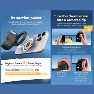 Telesin MagSafe Bluetooth Smartphone Grip ที่จับโทรศัพท์ รีโมทบลูทูธ ถ่ายภาพ ไลฟ์สด