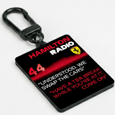 Hamilton - "Have A Tea Break" F1 Radio Message Keychain